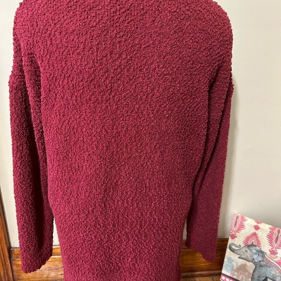 Qearal Long Sleeve Fuzzy Knitted Sweater Popcorn Side Split Loose Pullover XL - Picture 5 of 9